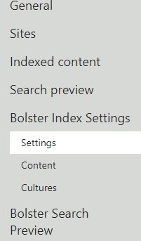 Index Settings